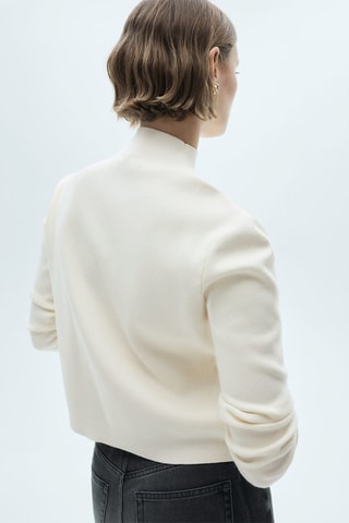 Pull-over maille col montant - Écru