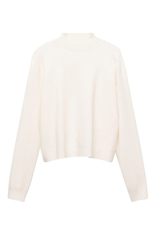 Pull-over maille col montant - Écru