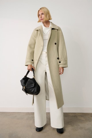 Pull-over maille col revers - Blanc