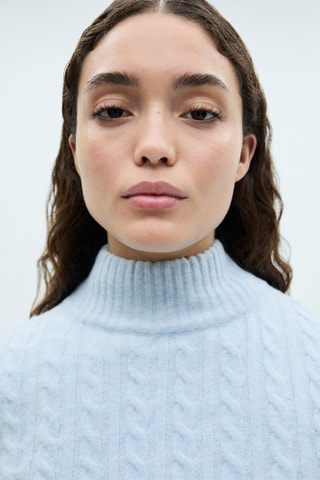 Pull-over maille tressée - Ciel