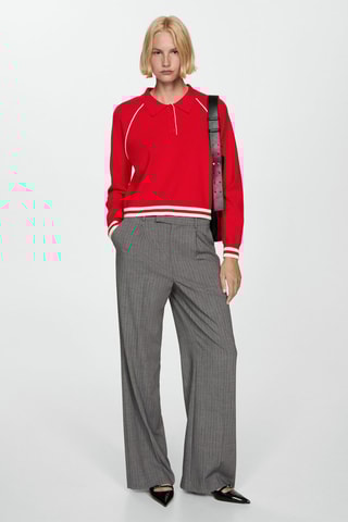 Pull-over à bords contrastants - Rouge