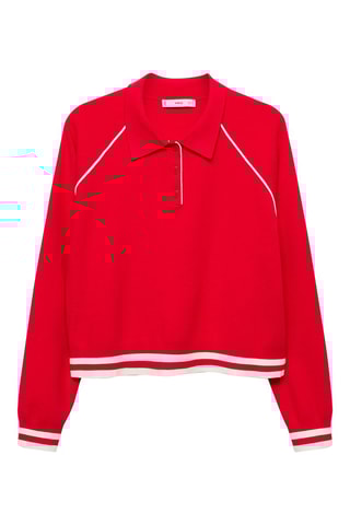 Pull-over à bords contrastants - Rouge