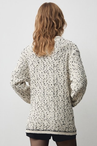 Cardigan oversize jaspé - Ecru