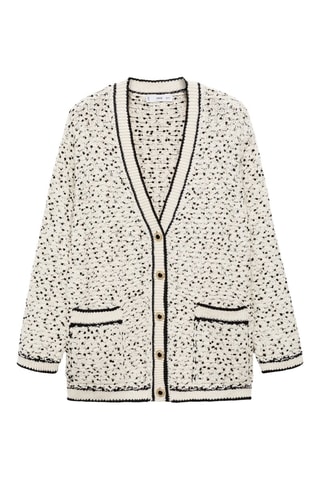 Cardigan oversize jaspé - Ecru