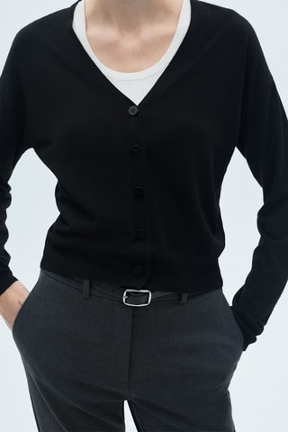 Cardigan maille boutons - Noir