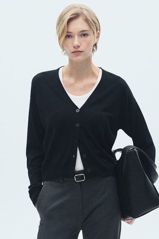 Cardigan maille boutons - Noir