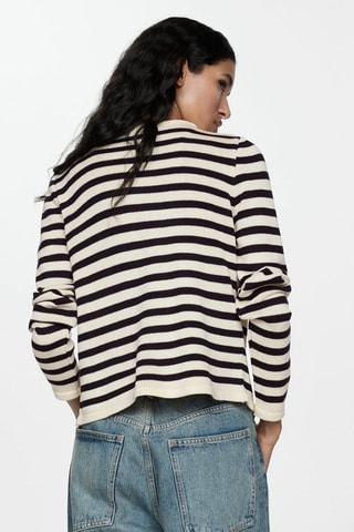 Cardigan maille boutons bijoux - Bleu marine