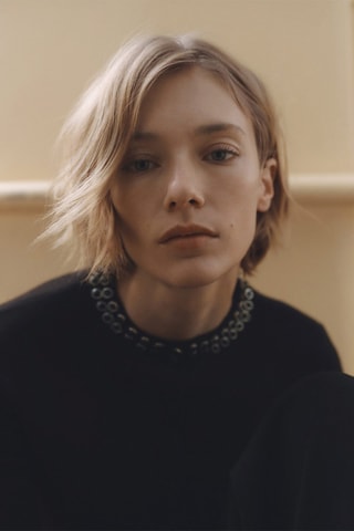 Cardigan col strass - Noir