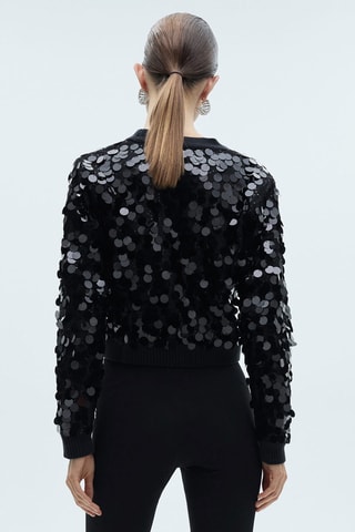 Cardigan maille sequins - Noir