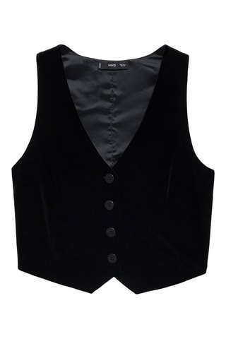 Gilet velours crop - Noir