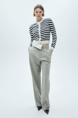 Cardigan maille boutons bijoux - Bleu marine