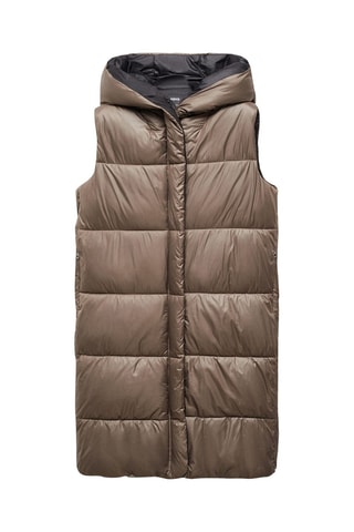 Gilet matelassé long - Marron