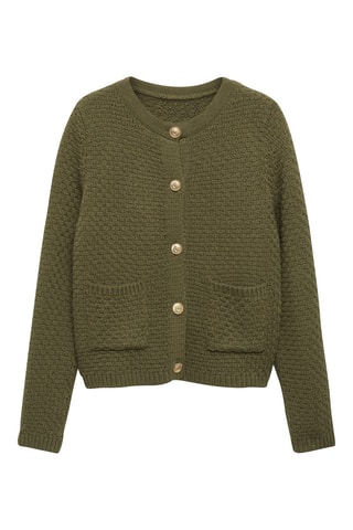 Cardigan maille boutons - Kaki