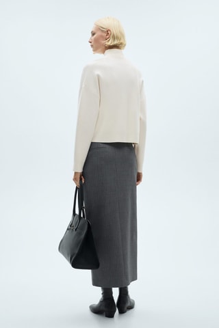 Cardigan maille col V - Écru