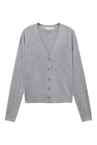 Cardigan maille boutons - Gris clair chiné