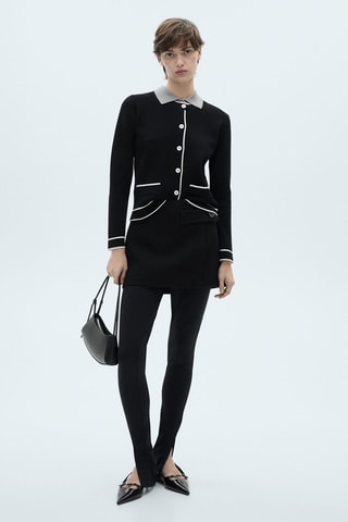 Cardigan bords contrastants - Noir