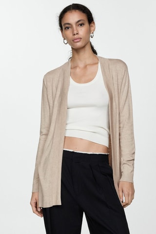 Cardigan maille fine - Sable