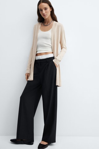 Cardigan maille fine - Sable