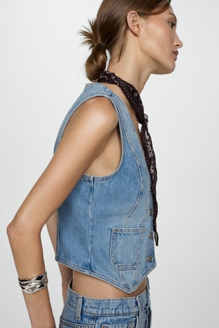 Gilet jean poches - Bleu