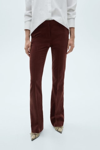 Pantalon droit en velours - Bordeaux