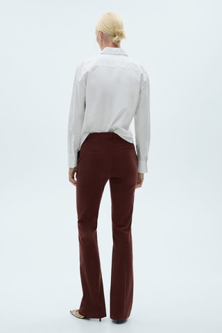 Pantalon droit en velours - Bordeaux
