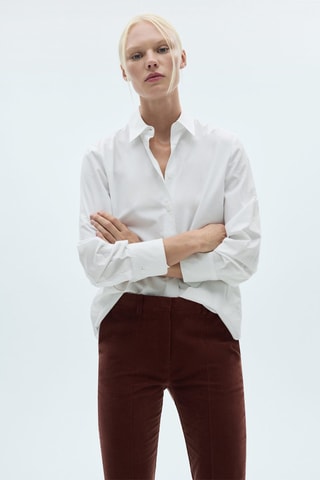 Pantalon droit en velours - Bordeaux