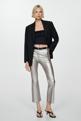 Pantalon flare métallisé - Argenté