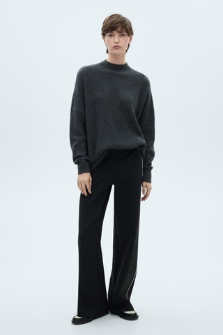 Pantalon maille rayure contrastante - Noir