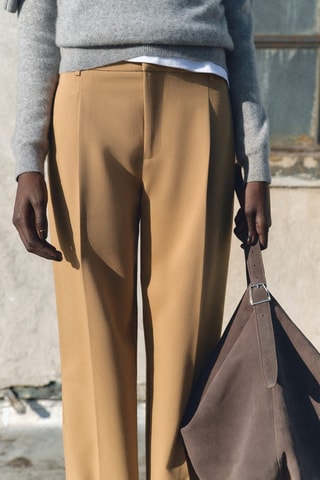 Pantalon droit pinces - Marron