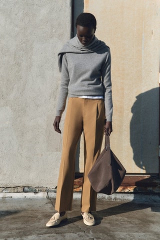 Pantalon droit pinces - Marron