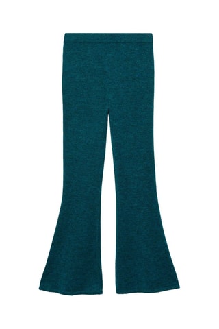 Pantalon évasé maille - Bleu pétrole
