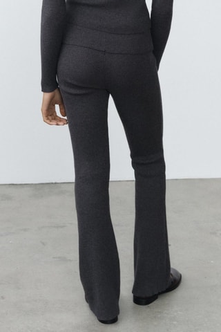 Pantalon maille taille retournée - Gris