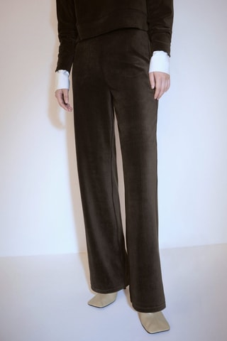 Pantalon droit velours côtelé - Kaki