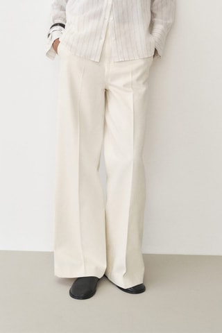 Pantalon wide leg coton - Ecru