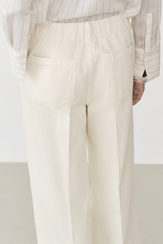 Pantalon wide leg coton - Ecru