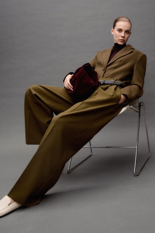 Pantalon droit pinces - Kaki