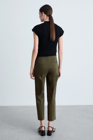 Pantalon droit boutons bijou - Kaki