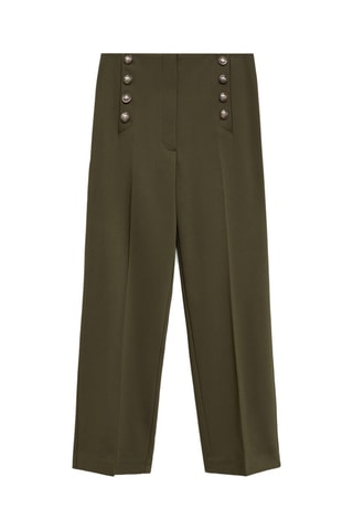 Pantalon droit boutons bijou - Kaki