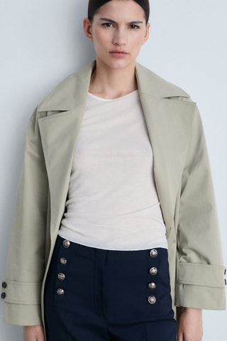 Pantalon droit boutons bijou - Bleu marine