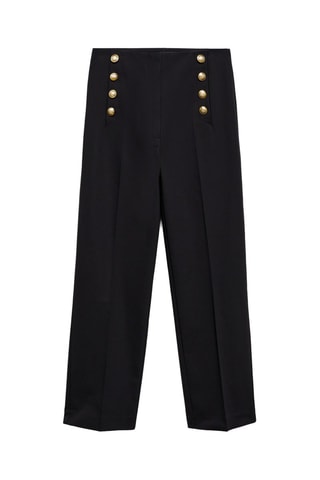 Pantalon droit boutons bijou - Noir