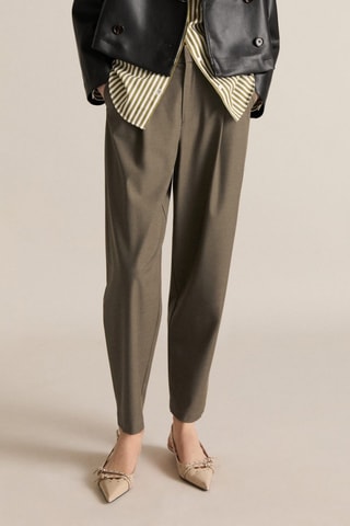 Pantalon droit taille normale - Vert