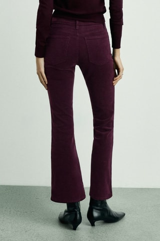 Pantalon Sienna flare crop velours côtelé - Lie-de-vin