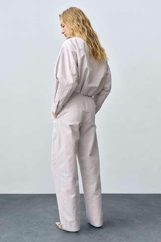 Pantalon wideleg coutures décoratives - Lilas