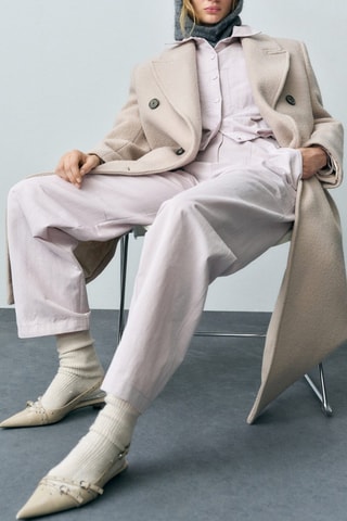 Pantalon wideleg coutures décoratives - Lilas