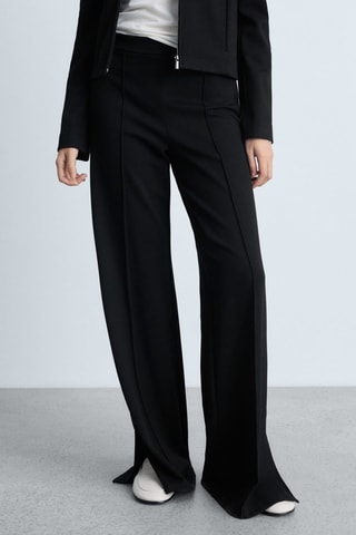 Pantalon wideleg ouvertures sur le bas - Noir