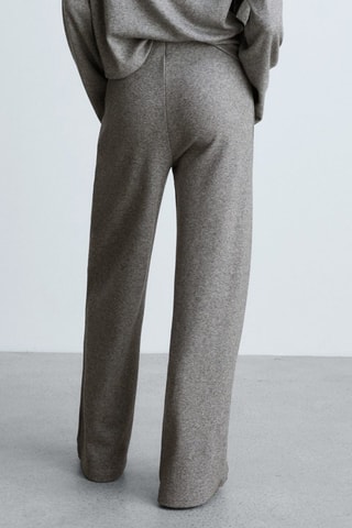 Pantalon droit maille - Gris