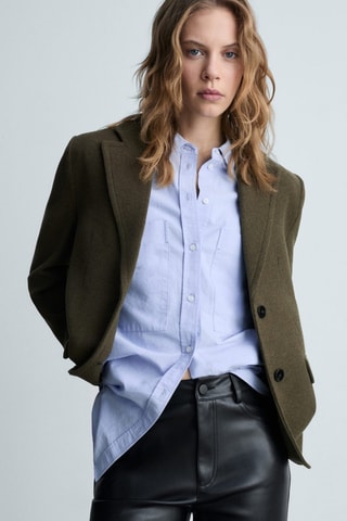 Pantalon droit simili-cuir - Noir