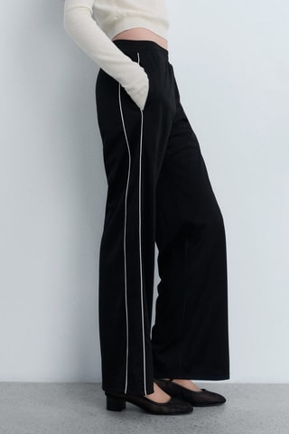 Pantalon de jogging rayures contrastées - Noir