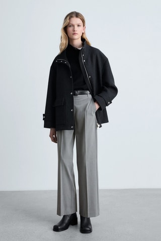 Pantalon droit taille normale - Gris