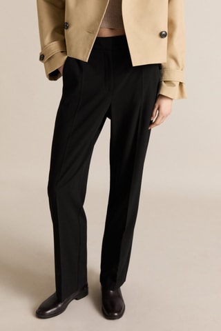 Pantalon droit taille normale - Noir